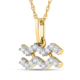 Photo of Zodiac Aquarius 1/20 Carat T.W. Lab Grown Diamond Pendant 14K Yellow Gold [CP1722Y]
