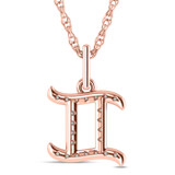 Photo of Zodiac Gemini 1/10 CT. T.W. Lab Grown Diamond Pendant 10K Rose Gold [CP1717R]