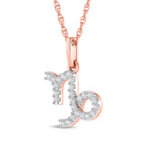 Photo of Zodiac Capricorn 1/15 Carat T.W. Lab Grown Diamond Pendant 10K Rose Gold [CP1720R]