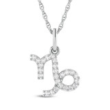 Photo of Zodiac Capricorn 1/15 CT. T.W. Lab Grown Diamond Pendant 14K White Gold [CP1720W]
