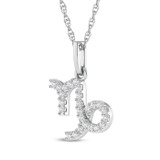 Photo of Zodiac Capricorn 1/15 CT. T.W. Lab Grown Diamond Pendant 14K White Gold [CP1720W]