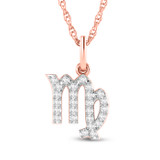 Photo of Zodiac Virgo 1/20 Carat T.W. Lab Grown Diamond Pendant 10K Rose Gold [CP1723R]