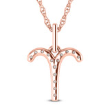 Photo of Zodiac Aries 1/15 CT. T.W. Lab Grown Diamond Pendant 14K Rose Gold [CP1713R]