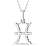 Photo of Zodiac Pisces 1/10 Carat T.W. Lab Grown Diamond Pendant 14K White Gold [CP1724W]