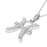 Photo of Zodiac Pisces 1/10 Carat T.W. Lab Grown Diamond Pendant 14K White Gold [CP1724W]