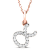 Photo of Zodiac Taurus 1/15 Carat T.W. Lab Grown Diamond Pendant 10K Rose Gold [CP1715R]