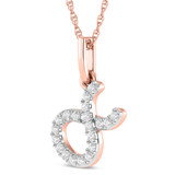 Photo of Zodiac Taurus 1/15 Carat T.W. Lab Grown Diamond Pendant 10K Rose Gold [CP1715R]