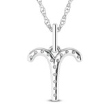 Photo of Zodiac Aries 1/15 Carat T.W. Lab Grown Diamond Pendant 10K White Gold [CP1713W]