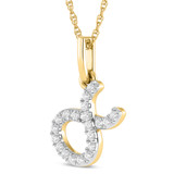 Photo of Zodiac Taurus 1/15 Carat T.W. Lab Grown Diamond Pendant 10K Yellow Gold [CP1715Y]