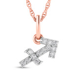 Photo of Zodiac Sagittarius 1/10 Carat T.W. Lab Grown Diamond Pendant 10K Rose Gold [CP1718R]
