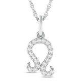 Photo of Zodiac Leo 1/15 Carat T.W. Lab Grown Diamond Pendant 10K White Gold [CP1721W]