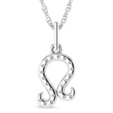 Photo of Zodiac Leo 1/15 Carat T.W. Lab Grown Diamond Pendant 10K White Gold [CP1721W]