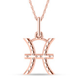 Photo of Zodiac Pisces 1/10 Carat T.W. Lab Grown Diamond Pendant 10K Rose Gold [CP1724R]