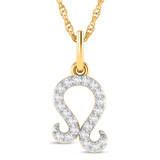 Photo of Zodiac Leo 1/15 Carat T.W. Lab Grown Diamond Pendant 10K Yellow Gold [CP1721Y]