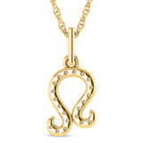 Photo of Zodiac Leo 1/15 Carat T.W. Lab Grown Diamond Pendant 10K Yellow Gold [CP1721Y]