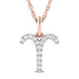 Photo of Zodiac Aries 1/15 Carat T.W. Lab Grown Diamond Pendant 10K Rose Gold [CP1713R]