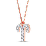 Photo of Sunsign Aries 1/15 CT. T.W. Lab Grown Diamond Pendant 14K Rose Gold [CP2035R]