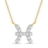 Photo of Sunsign Pisces 1/15 Carat T.W. Lab Grown Diamond Pendant 10K Yellow Gold [CP2038Y]