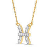 Photo of Sunsign Pisces 1/15 Carat T.W. Lab Grown Diamond Pendant 10K Yellow Gold [CP2038Y]