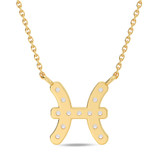 Photo of Sunsign Pisces 1/15 Carat T.W. Lab Grown Diamond Pendant 10K Yellow Gold [CP2038Y]