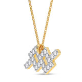 Photo of Sunsign Aquarius 1/10 Carat T.W. Lab Grown Diamond Pendant 10K Yellow Gold [CP2036Y]