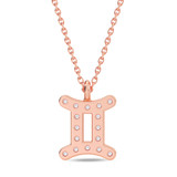 Photo of Sunsign Gemini 1/15 CT. T.W. Lab Grown Diamond Pendant 14K Rose Gold [CP2037R]