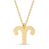 Photo of Sunsign Aries 1/15 CT. T.W. Lab Grown Diamond Pendant 10K Yellow Gold [CP2035Y]