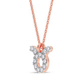 Photo of Sunsign Taurus 1/20 CT. T.W. Lab Grown Diamond Pendant 14K Rose Gold [CP2044R]