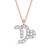 Photo of Sunsign Capricorn 1/15 CT. T.W. Lab Grown Diamond Pendant 14K Rose Gold [CP2042R]
