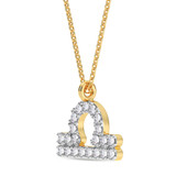 Photo of Sunsign Libra 1/10 Carat T.W. Lab Grown Diamond Pendant 10K Yellow Gold [CP2046Y]