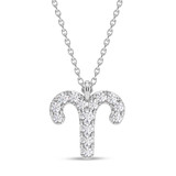 Photo of Sunsign Aries 1/15 Carat T.W. Lab Grown Diamond Pendant 10K White Gold [CP2035W]