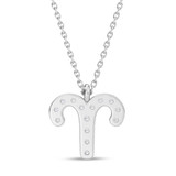 Photo of Sunsign Aries 1/15 Carat T.W. Lab Grown Diamond Pendant 10K White Gold [CP2035W]