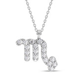 Photo of Sunsign Scorpion 1/10 CT. T.W. Lab Grown Diamond Pendant 10K White Gold [CP2040W]