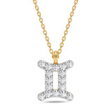 Photo of Sunsign Gemini 1/15 CT. T.W. Lab Grown Diamond Pendant 14K Yellow Gold [CP2037Y]