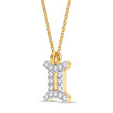 Photo of Sunsign Gemini 1/15 CT. T.W. Lab Grown Diamond Pendant 14K Yellow Gold [CP2037Y]