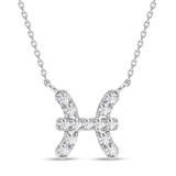 Photo of Sunsign Pisces 1/15 CT. T.W. Lab Grown Diamond Pendant 10K White Gold [CP2038W]