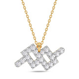 Photo of Sunsign Aquarius 1/10 CT. T.W. Lab Grown Diamond Pendant 14K Yellow Gold [CP2036Y]
