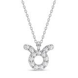 Photo of Sunsign Taurus 1/20 Carat T.W. Lab Grown Diamond Pendant 10K White Gold [CP2044W]