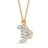 Photo of Sunsign Capricorn 1/15 CT. T.W. Lab Grown Diamond Pendant 14K Yellow Gold [CP2042Y]
