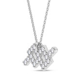 Photo of Sunsign Aquarius 1/10 Carat T.W. Lab Grown Diamond Pendant 10K White Gold [CP2036W]