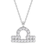 Photo of Sunsign Libra 1/10 CT. T.W. Lab Grown Diamond Pendant 14K White Gold [CP2046W]