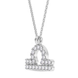 Photo of Sunsign Libra 1/10 CT. T.W. Lab Grown Diamond Pendant 14K White Gold [CP2046W]