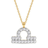 Photo of Sunsign Libra 1/10 Carat T.W. Lab Grown Diamond Pendant 14K Yellow Gold [CP2046Y]