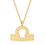 Photo of Sunsign Libra 1/10 Carat T.W. Lab Grown Diamond Pendant 14K Yellow Gold [CP2046Y]