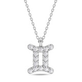 Photo of Sunsign Gemini 1/15 CT. T.W. Lab Grown Diamond Pendant 14K White Gold [CP2037W]