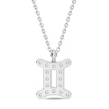 Photo of Sunsign Gemini 1/15 CT. T.W. Lab Grown Diamond Pendant 14K White Gold [CP2037W]