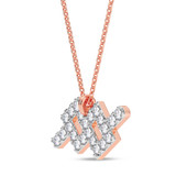 Photo of Sunsign Aquarius 1/10 CT. T.W. Lab Grown Diamond Pendant 10K Rose Gold [CP2036R]