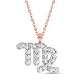 Photo of Sunsign Virgo 1/10 CT. T.W. Lab Grown Diamond Pendant 10K Rose Gold [CP2039R]
