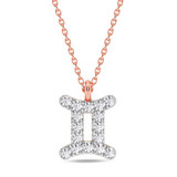 Photo of Sunsign Gemini 1/15 CT. T.W. Lab Grown Diamond Pendant 10K Rose Gold [CP2037R]