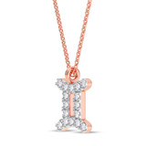 Photo of Sunsign Gemini 1/15 CT. T.W. Lab Grown Diamond Pendant 10K Rose Gold [CP2037R]